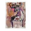 Wall Art | Home Decor | Black Purple Orange Stag Study I