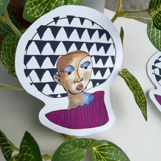 Afro Girl Sticker